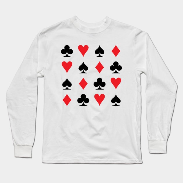 Playing Card Symbols Suit Pattern 2 Long Sleeve T-Shirt by inotyler